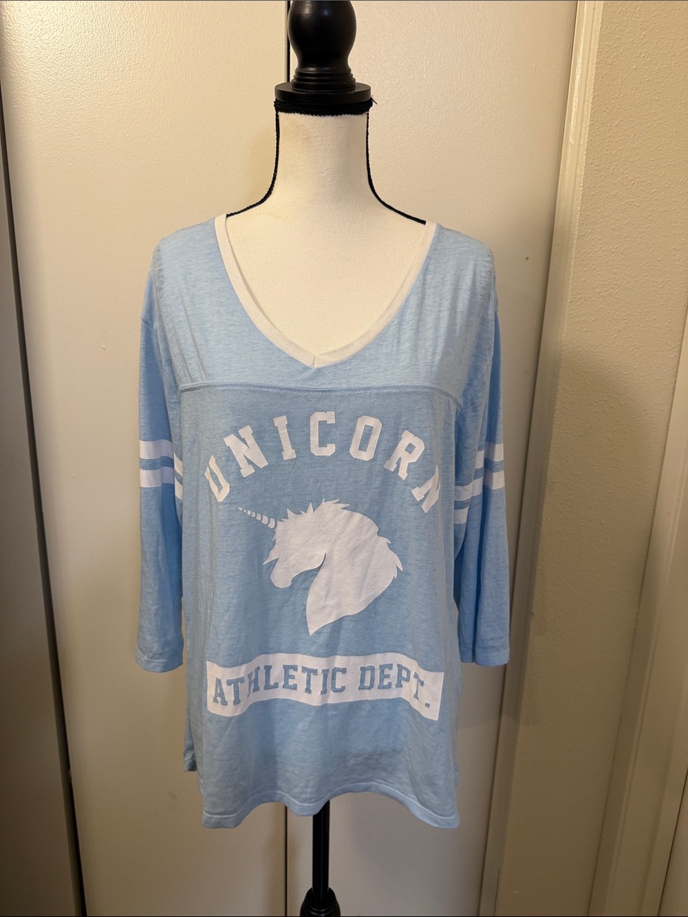 Freeze Light Blue & White "Unicorn Athletic Dept." Long Sleeve Tee